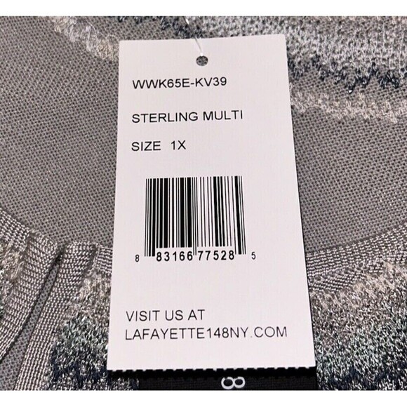 Lafayette 148 Cropped Cardigan Womens L New Metallic Gray Evening - Picture 8 of 10